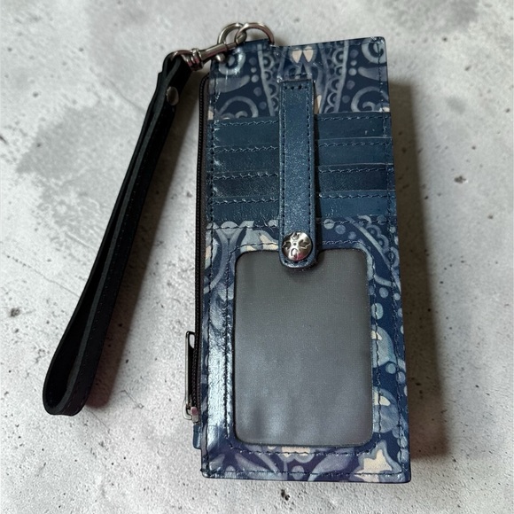 Patricia Nash Blue Floral Card Holder Wristlet - Picture 2 of 5